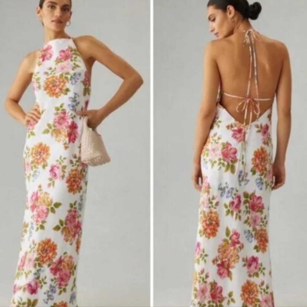 Reformation Floral Maxi Dress in Pink and White